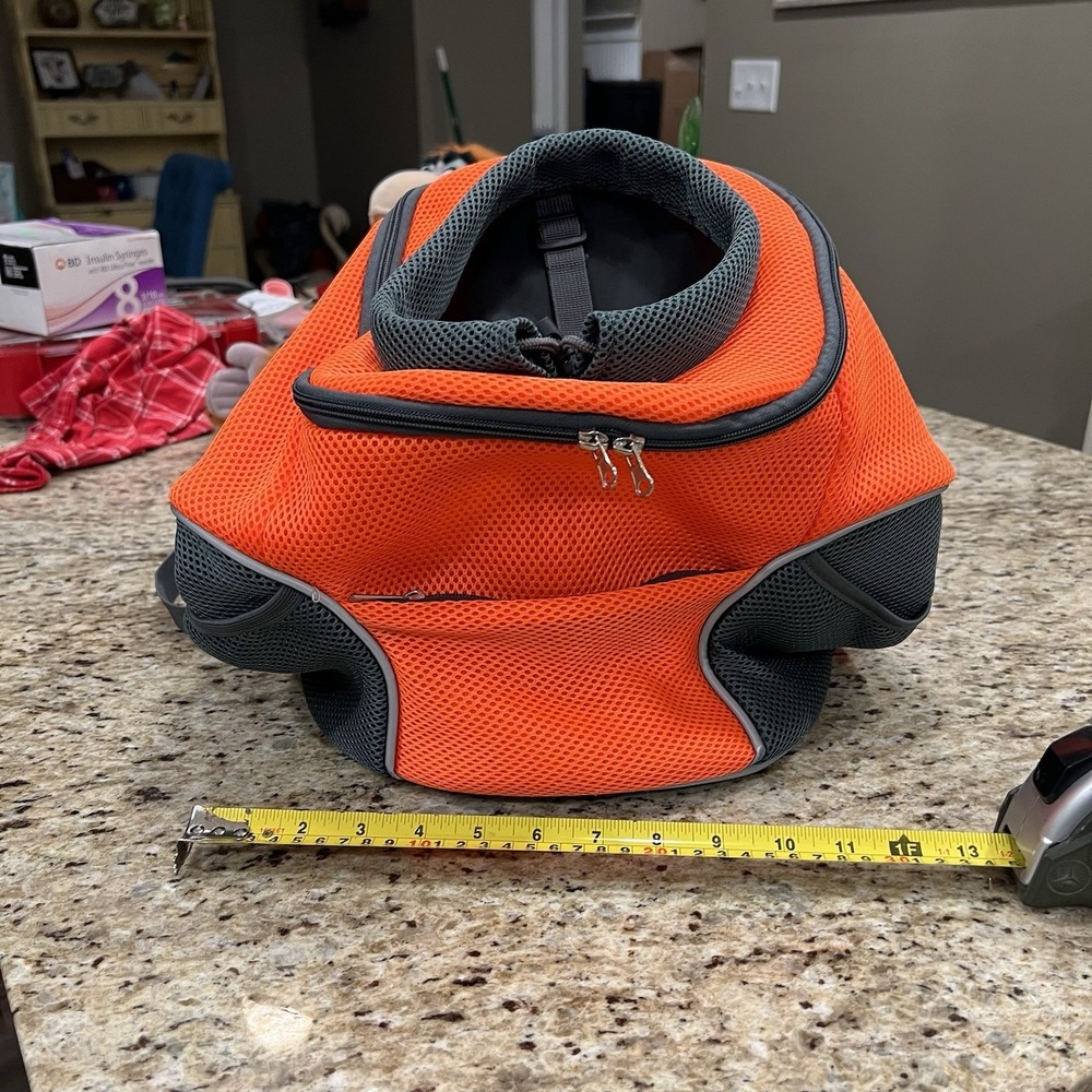 WOYYHO Dog Pet Carrier Backpack Mesh Breathable Head-Out-Orange Large Read